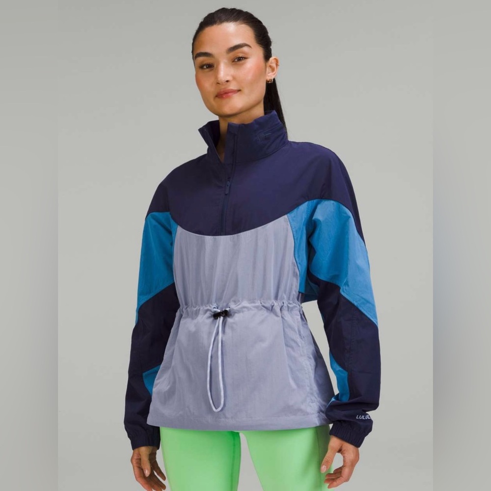 NWOT Lululemon Evergreen Anorak Jacket Night Sea/Blue Nile/Lavender size 14